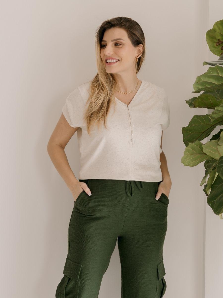 Blusa Amamentação Lino Craft-Blusa-Mammy.b