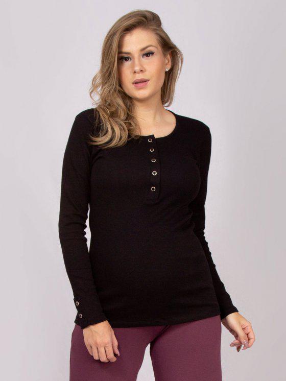 Blusa para amamentar em rib algodão-Blusa-Mammy.b