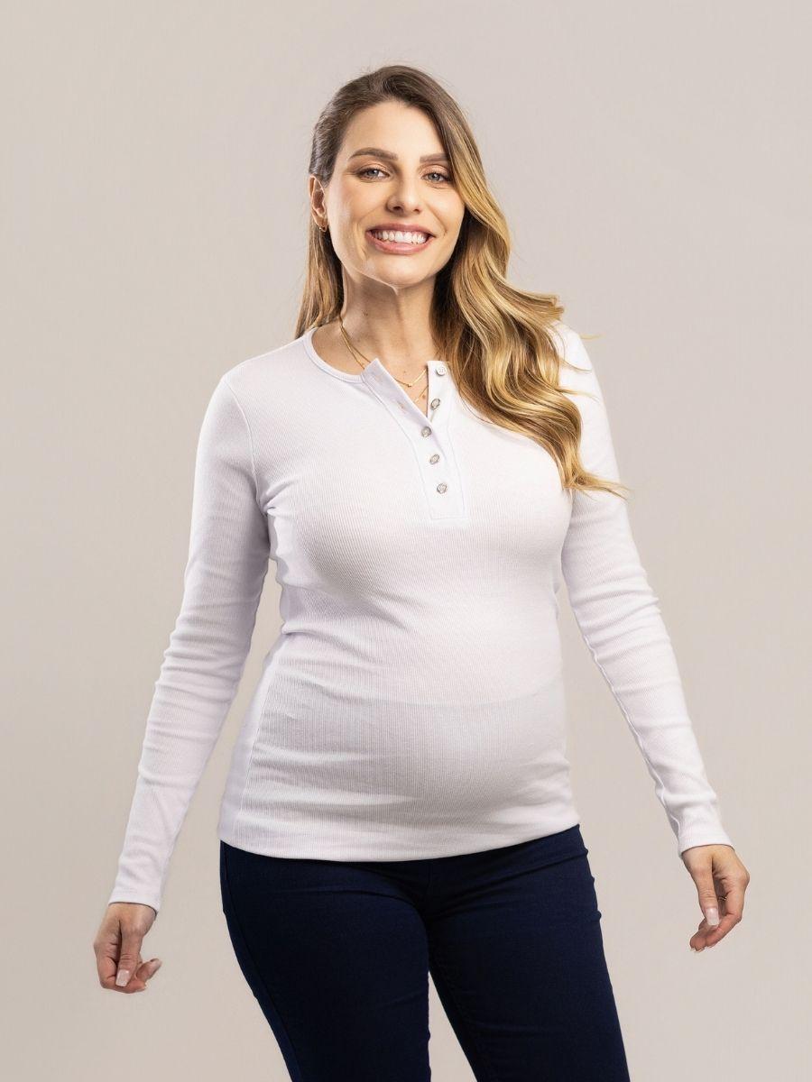 Blusa para amamentar em rib algodão-Blusa-Mammy.b