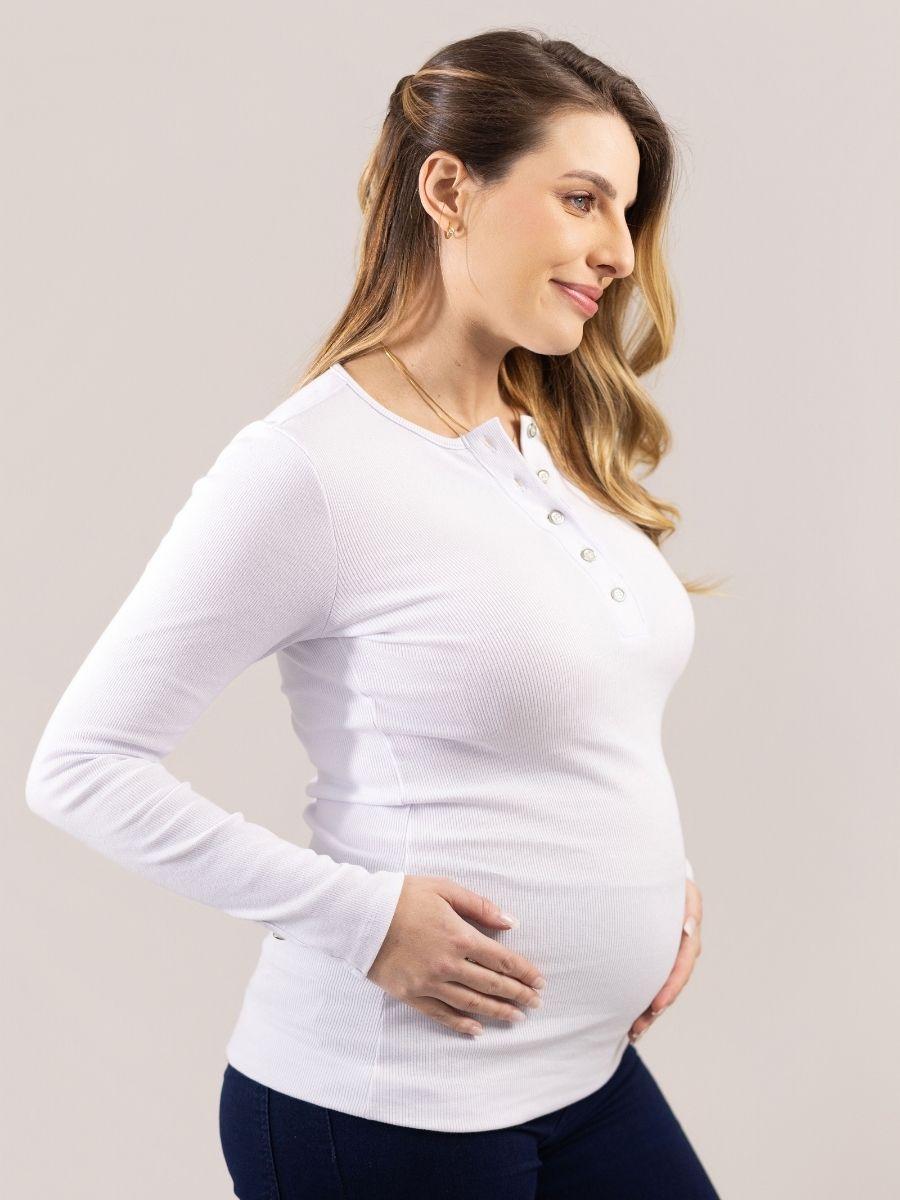 Blusa para amamentar em rib algodão-Blusa-Mammy.b