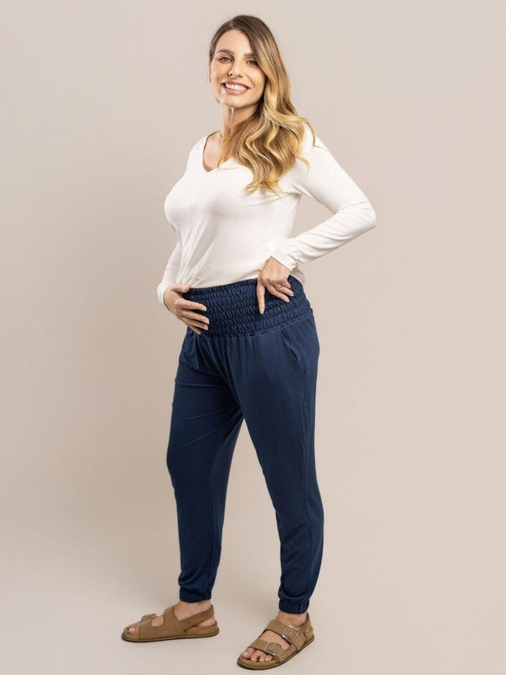 Calça Gestante com Cós em Lastex-Calça-Mammy.b