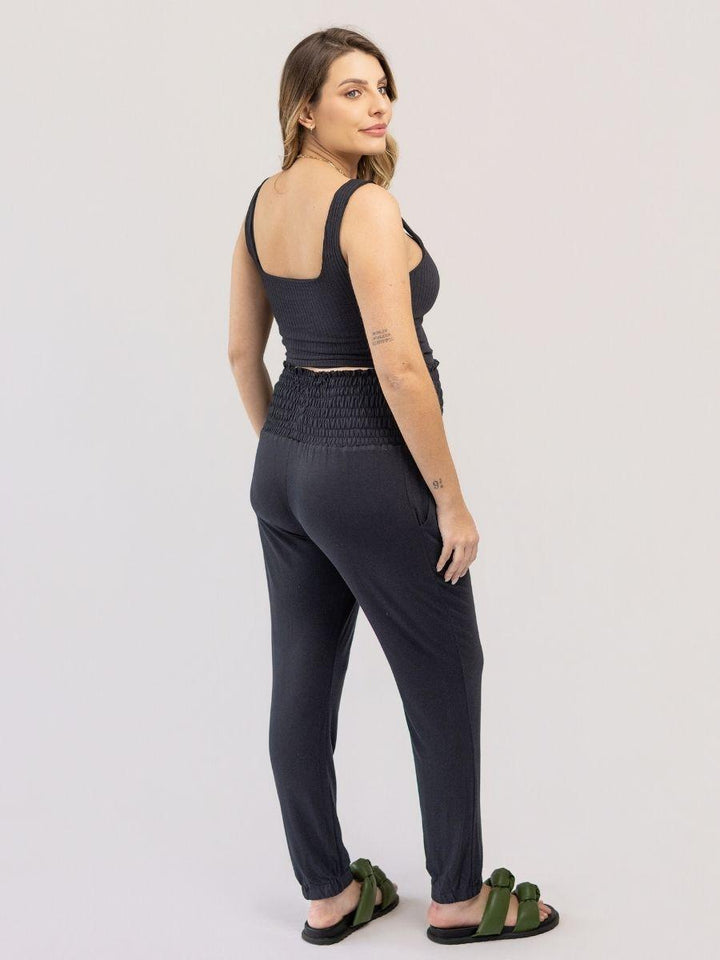 Calça Gestante com Cós em Lastex-Calça-Mammy.b