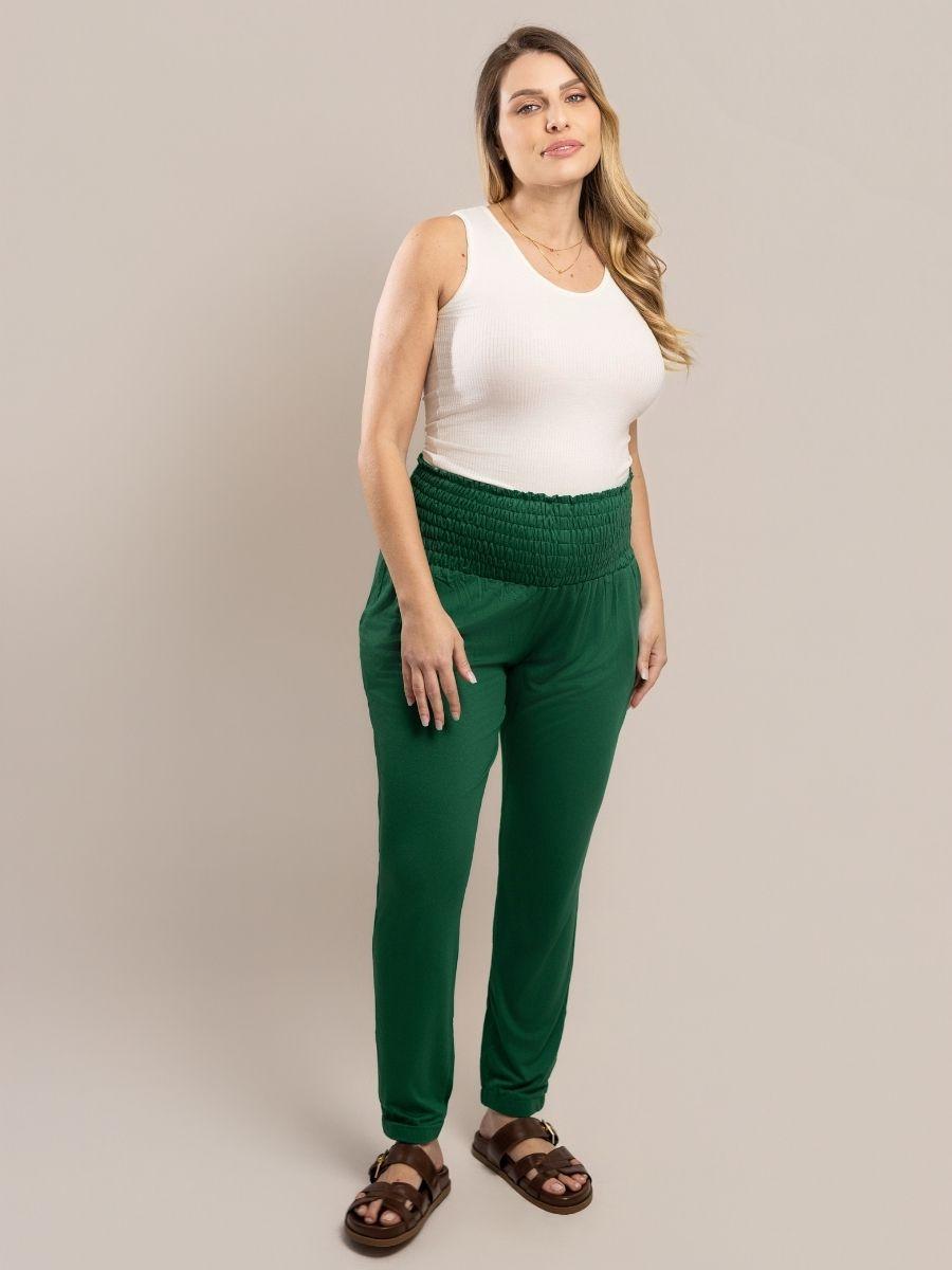 Calça Gestante com Cós em Lastex-Calça-Mammy.b