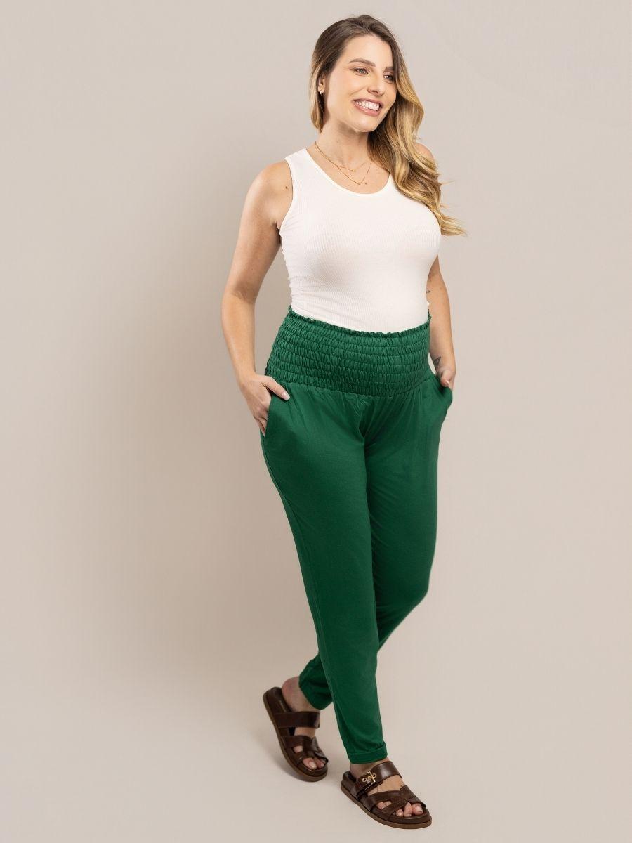 Calça Gestante com Cós em Lastex-Calça-Mammy.b