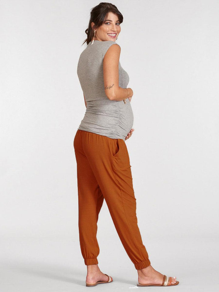 Calça Gestante com Cós em Lastex-Calça-Mammy.b