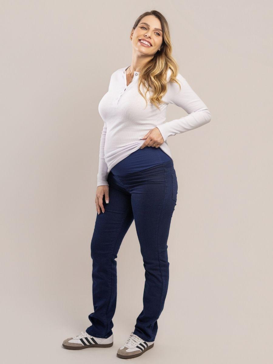 Calça Jeans Gestante Reta-Calça-Mammy.b