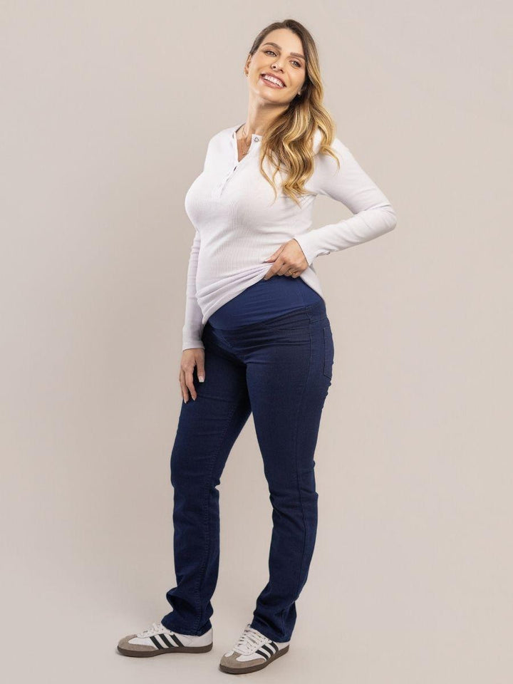 Calça Jeans Gestante Reta-Calça-Mammy.b
