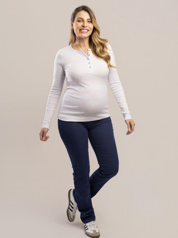 Calça Jeans Gestante Reta-Calça-Mammy.b