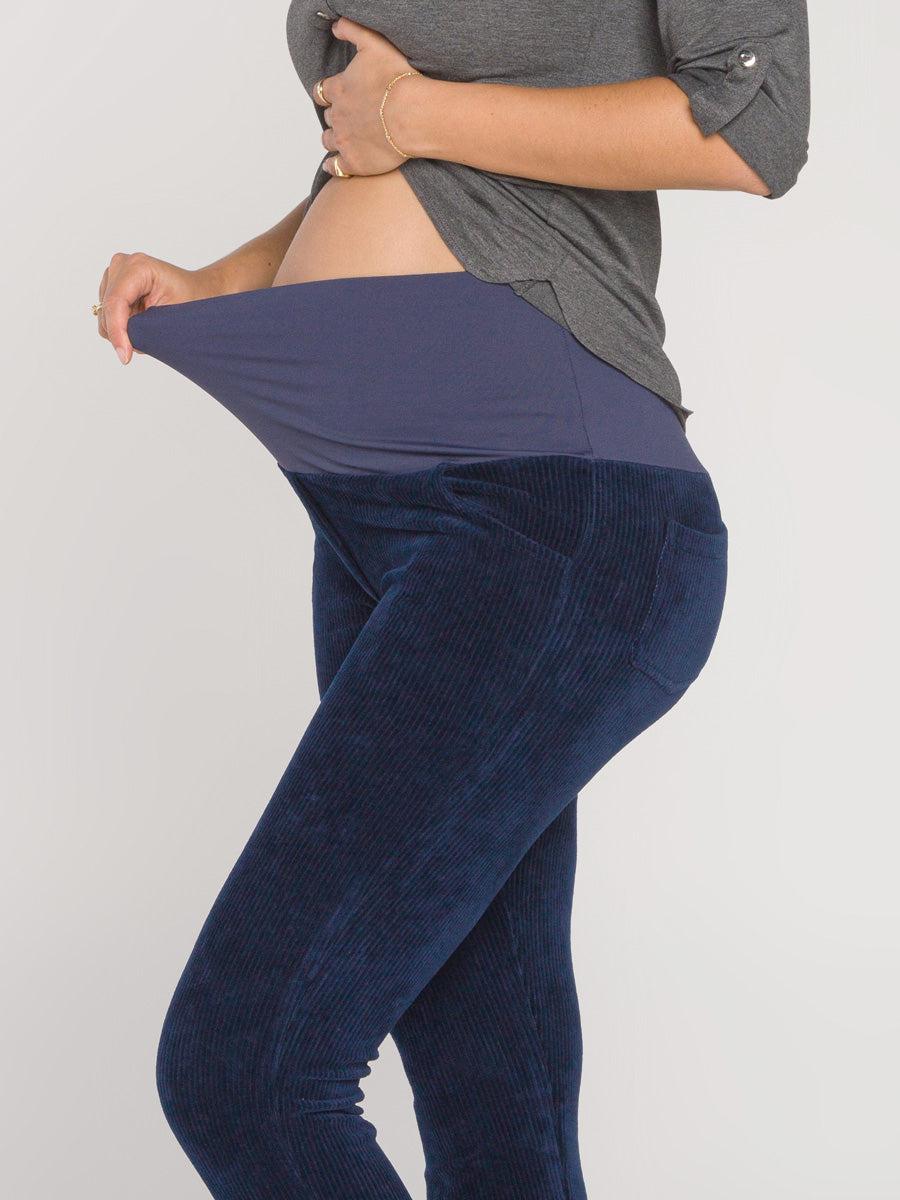 Calça para gestante legging em veudo cotelê –
