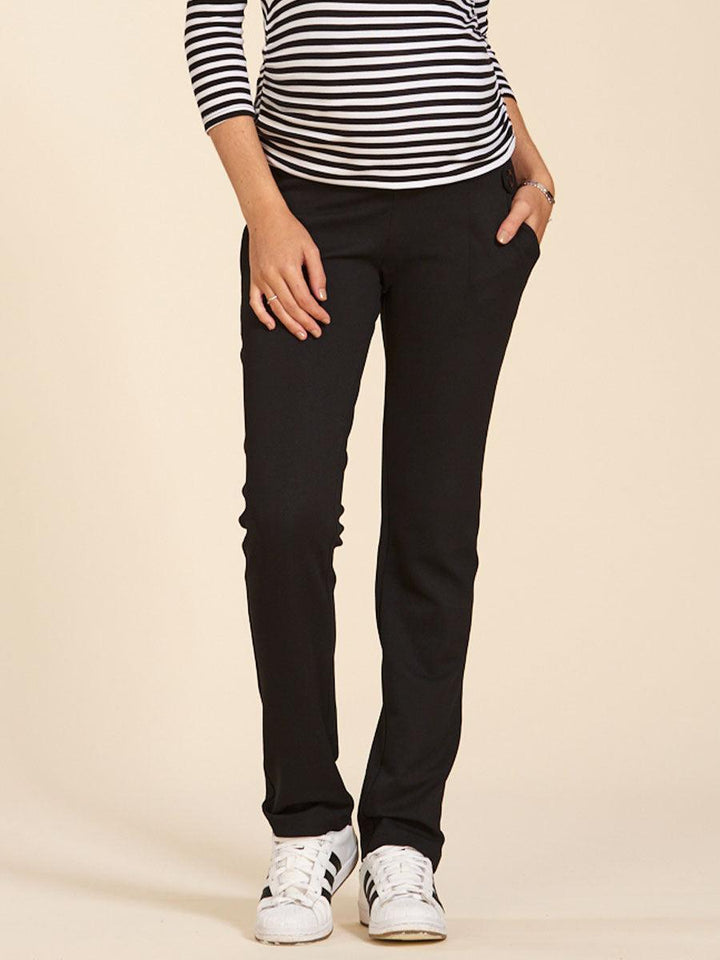 Calça Reta com Martingale e Bolsos Laterais-Calça-Mammy.b