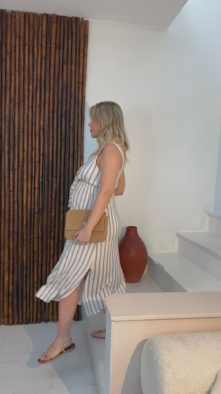 Vestido Gestante e Amamentação Clara Listrado