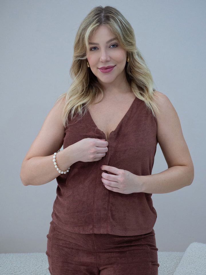 Regata de Amamentação Atoalhada Marselha-Blusa-Mammy.b