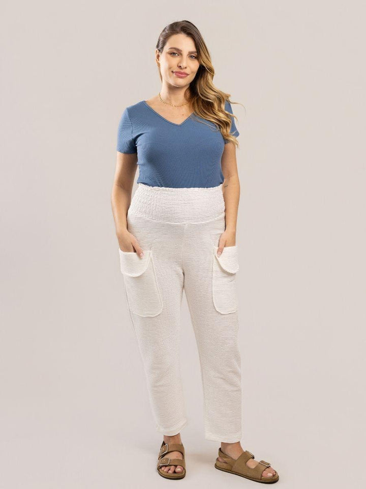 Ribana Manga Curta Decote V-Blusa-Mammy.b