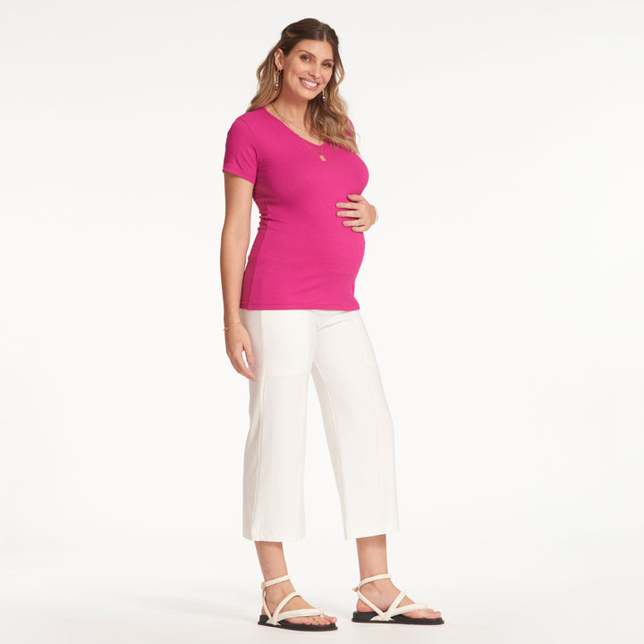 Ribana Manga Curta Decote V-Blusa-Mammy.b