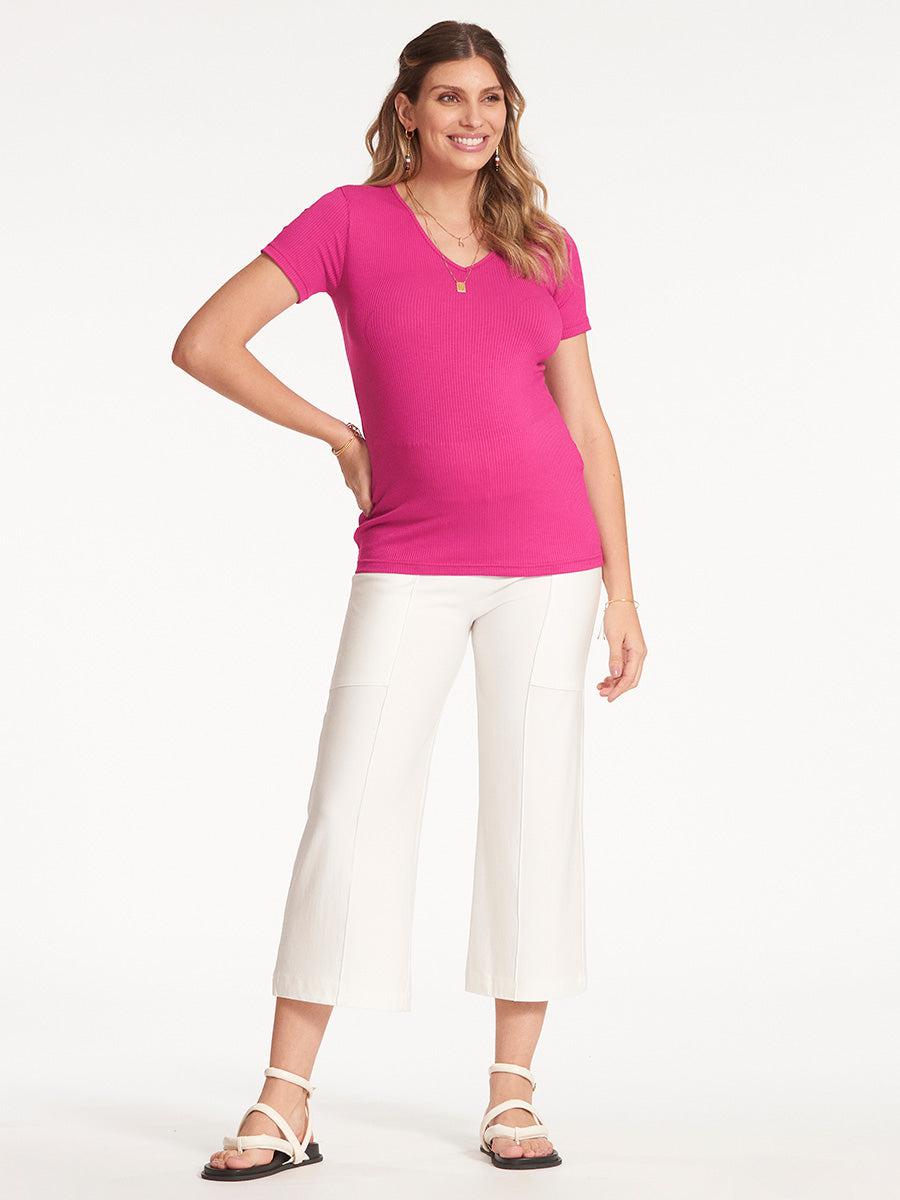 Ribana Manga Curta Decote V-Blusa-Mammy.b