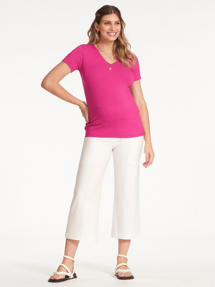 Ribana Manga Curta Decote V-Blusa-Mammy.b