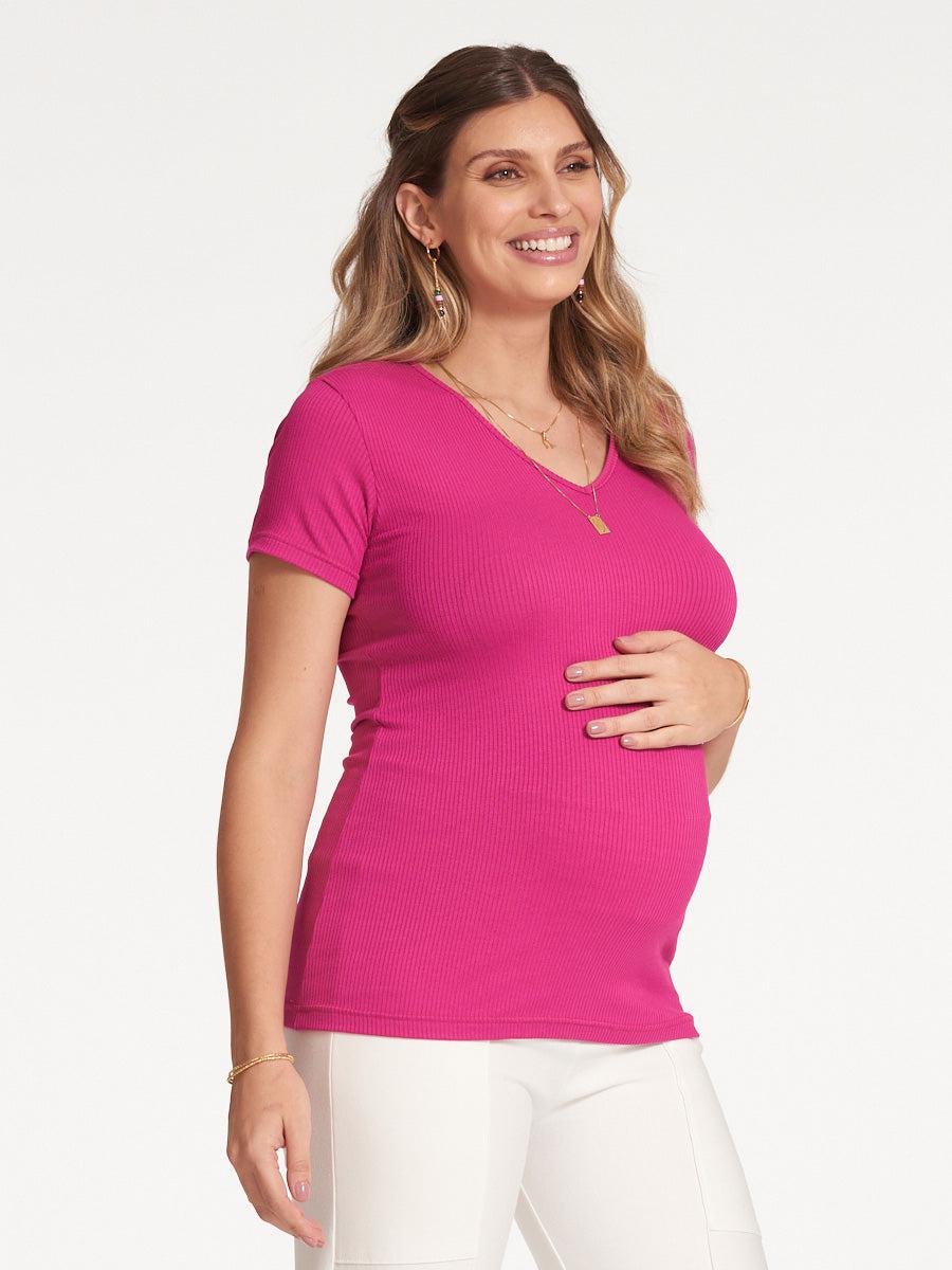 Ribana Manga Curta Decote V-Blusa-Mammy.b