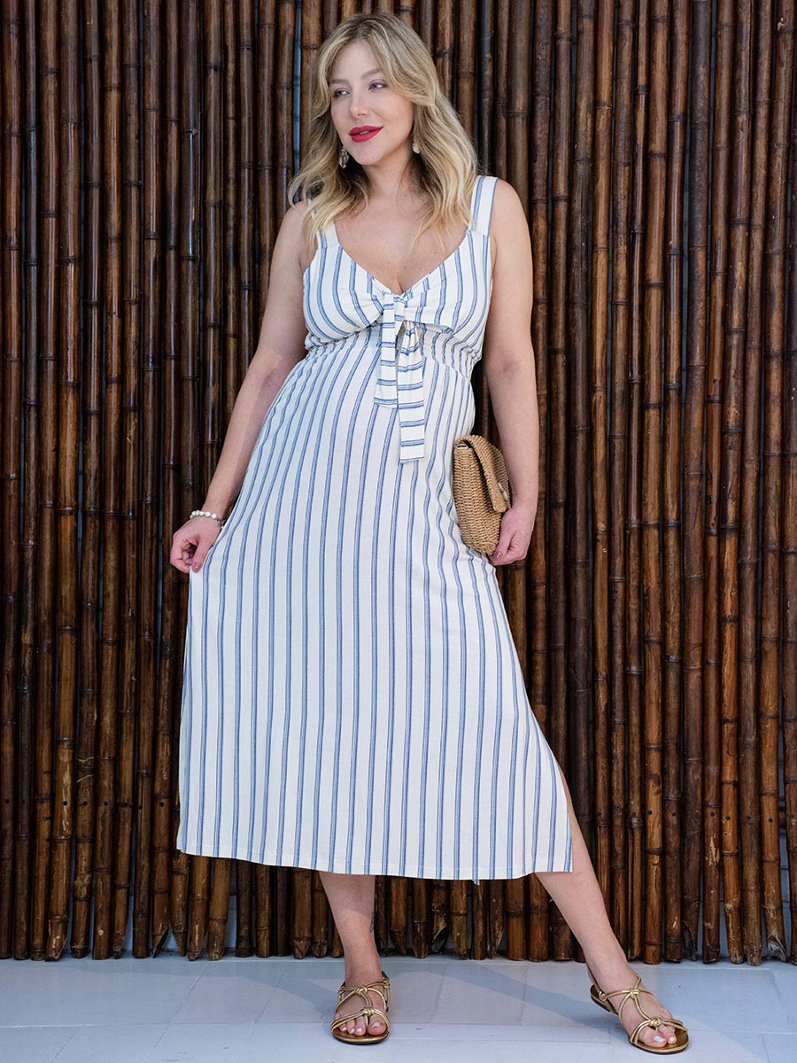 Vestido Gestante e Amamentação Clara Listrado-Vestido-Mammy.b