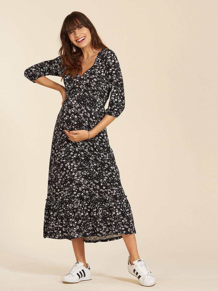 Vestido Gestante e Amamentação Outono Estampado-Vestido-Mammy.b